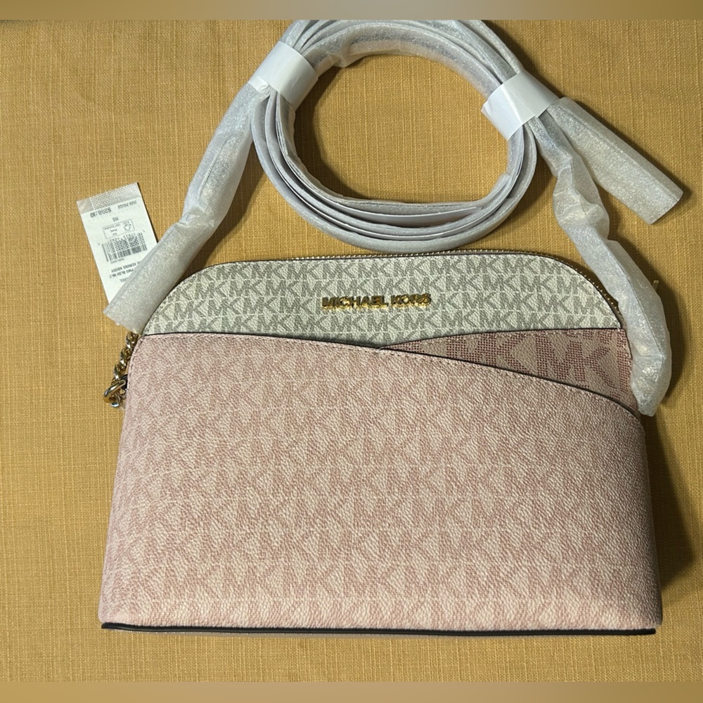 Michael Kors 3 Color Pink Cream Crossbody Bag - Brand New With Tags - Picture 12 of 16